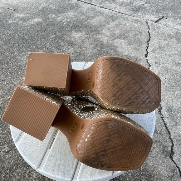 Gianni Bini Sparkling Gold Wedge Sandals - Picture 5 of 5